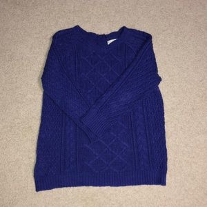 Purple Cable Knit Sweater- Loft